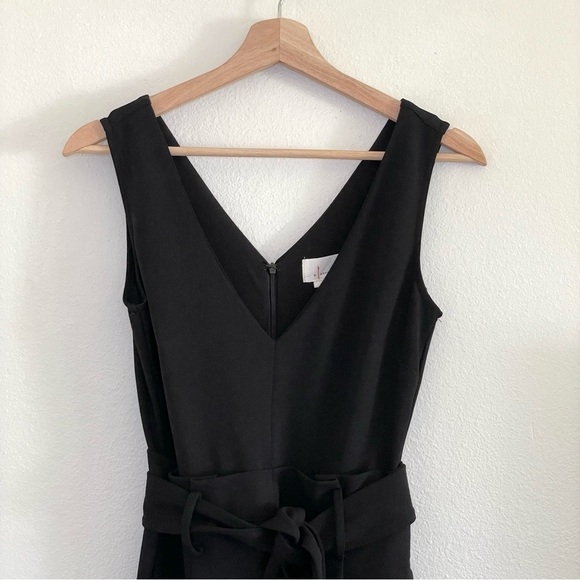 Anthropologie Cathy Structured Wide Leg Sleeveless V Neck Jumpsuit Black XS - Picture 9 of 16